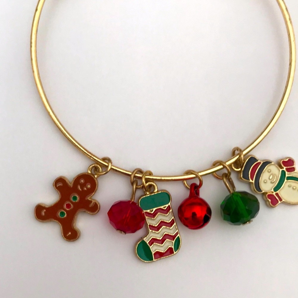Christmas Charm Bangle Bracelet - Picture 2 of 5